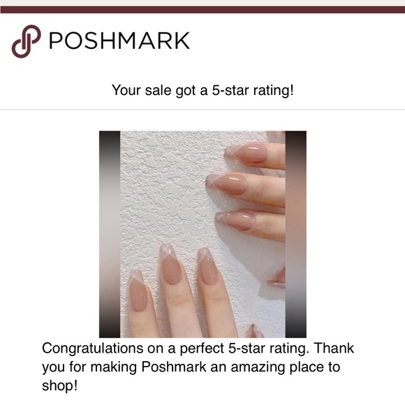 24 piece Nude French Tip Coffin Shape Press on Nails - Picture 5 of 11